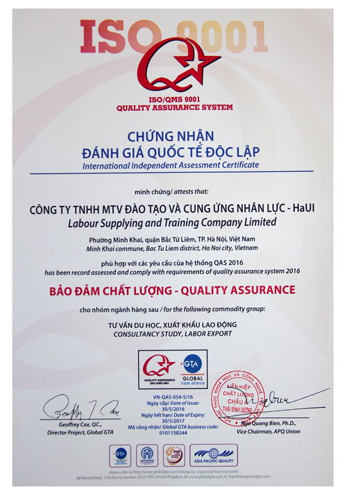 letco dat chung nhan danh gia chat luong quoc te doc lap qas 2016