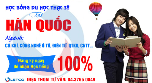 chuong trinh hoc bong thac sy tai han quoc