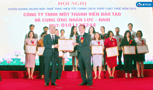 Công ty LETCO được tuyên dương, khen thưởng thực hiện tốt nghĩa vụ nộp thuế