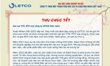 Thư chúc Tết lãnh đạo công ty gửi học viên LETCO